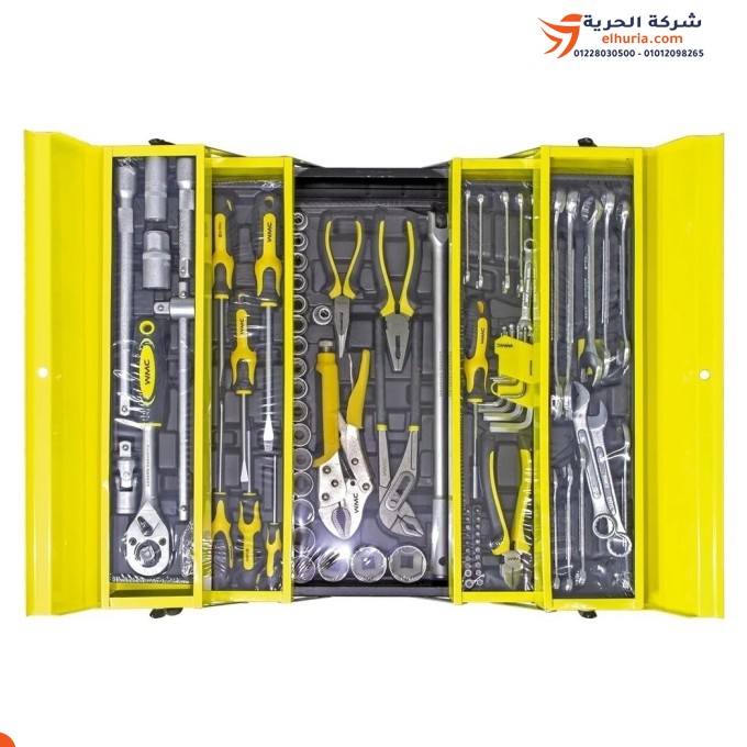 شنطة عدة كاملة 87 قطعة 5 درج WMC TOOLS موديل 4087C – أداة لا غنى عنها لكل منزل وورشة!