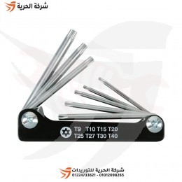 طقم مفاتيح آلن كي نجمة مجوف مطواة 8 قطع KINGTONY تايواني