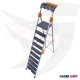 Double ladder with standing platform 2.64 m 9 steps EUROSTEP