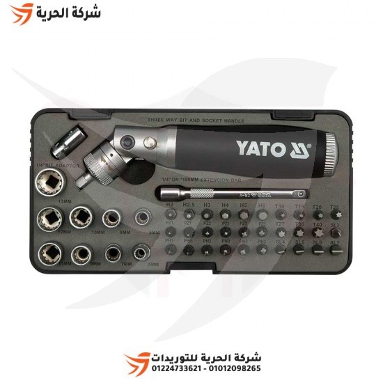 YATO Polier-Schraubendreher-Set, Winkelbits und Bits, 42-teilig, Modell YT-2806