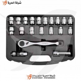 طقم لقم رباط 1/4 + 1/2 بوصة 21 قطعة YATO بولندي