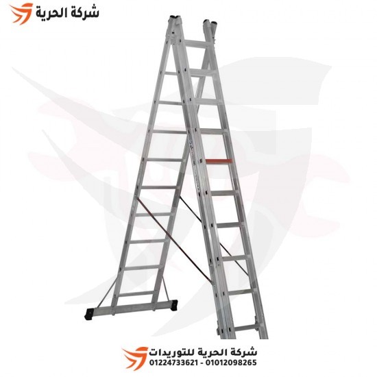 Multi-use three-link ladder, height 6.34 meters, 9 steps, Turkish GAGSAN
