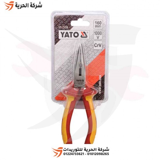 YATO Polish long nose pliers, 1000 volts, 6 inches, model YT-21154