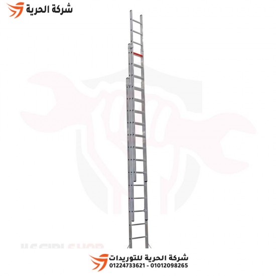 Multi-use three-link ladder, height 10.40 meters, 13 steps, Turkish GAGSAN