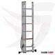 Multi-use three-link ladder, height 4.12 meters, 6 steps, Turkish GAGSAN