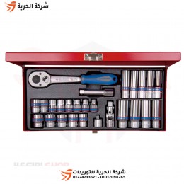 طقم لقم رباط 3/8 بوصة 26 قطعة بالبوصة KINGTONY تايواني