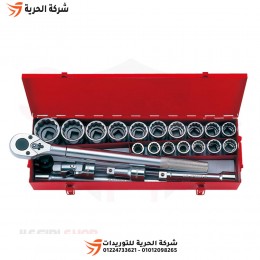 طقم لقم رباط 3/4 بوصة 23 قطعة مشرشر بالبوصة KINGTONY تايواني