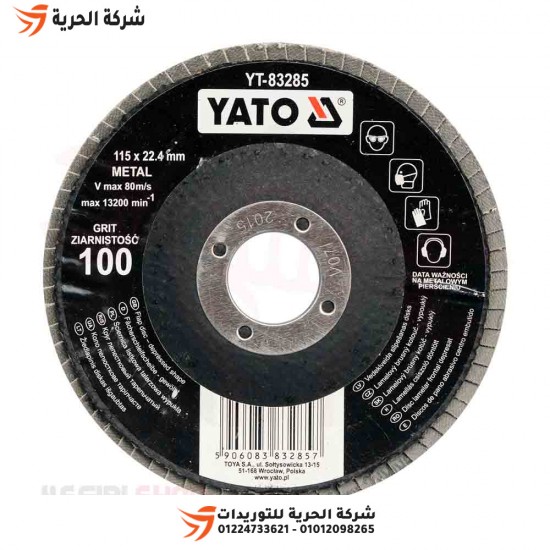 YATO Disque abrasif en fer de 4,5 pouces, grain 100