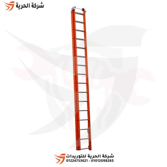 Multi-use two-link ladder, fiberglass, height 8.00 meters, 16 steps, Turkish GAGSAN