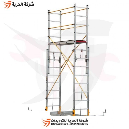Aluminum scaffolding, height 3.90 meters, weight 71 kg, Turkish GAGSAN