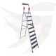 Double ladder with standing platform 2.64 m 9 steps EUROSTEP