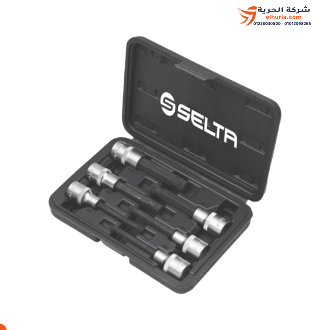 Allen Key Bit Set, Long Serrated 1/2 Inch, 6 Pieces, Taiwanese brand SELTA