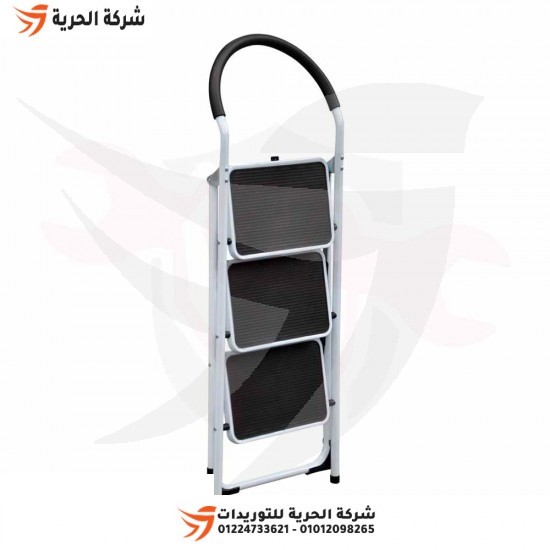 Double ladder, wide rubber staircase and standing platform, 1.38 meters, 3 steps, Turkish GAGSAN