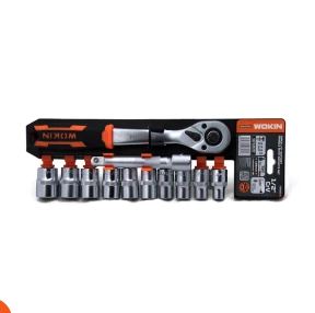 طقم لُقم بمفتاح يدوى ١٢ قطعه صيني ماركة wokin