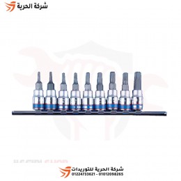 طقم لقم آلن كي نجمة مجوف 1/4 بوصة 9 قطع KINGTONY تايواني