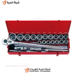 طقم لقم رباط 3/4 بوصة 23 قطعة مسدس + مشرشر KINGTONY تايواني