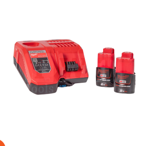 عدد2 بطاريه 12 فولت -2 امبير + شاحن  أمريكي ماركة MILWAUKEE