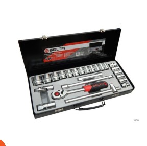 طقم لقم 1/2 بوصة 24 قطعة شنطة معدن تايواني ماركة SELTA