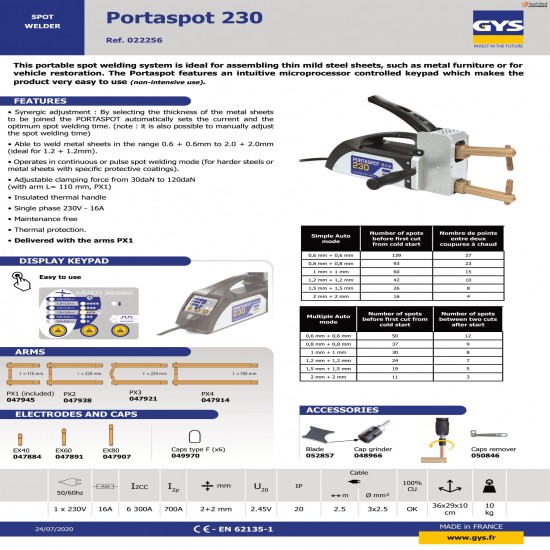 Portaspot 230 manual sheet bending machine