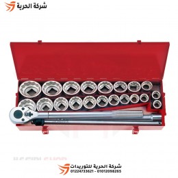 3/4" Socket Bit Set 24 Pcs Milli+Inch Serrated KINGTONY Taiwanese