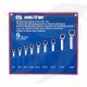 Serrated system wrench set with two-way adapter, 9 pieces, Taiwanese KINGTONY
