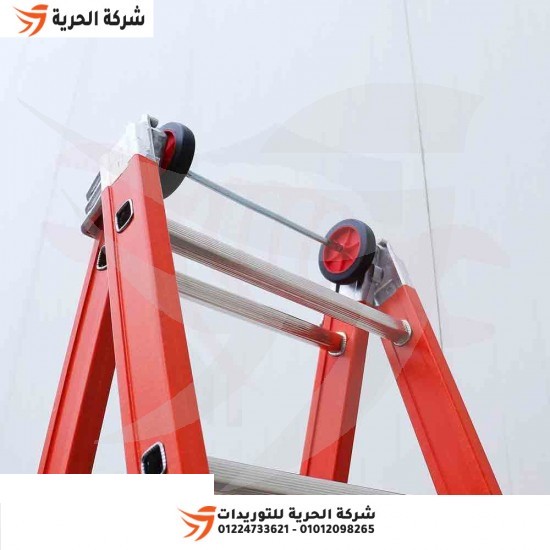Three-link multi-use ladder, fiberglass, height 10.25 meters, 14 steps, Turkish GAGSAN