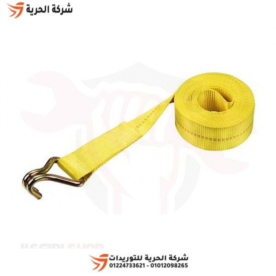 Нагрузочный трос круглый, 2 дюйма, длина 10 метров, желтый, с натяжителем Emirati DELTAPLUS.