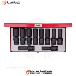 طقم لقم رباط تصادمية طويلة مفصلية 1/2 بوصة 10 قطعة KINGTONY تايواني