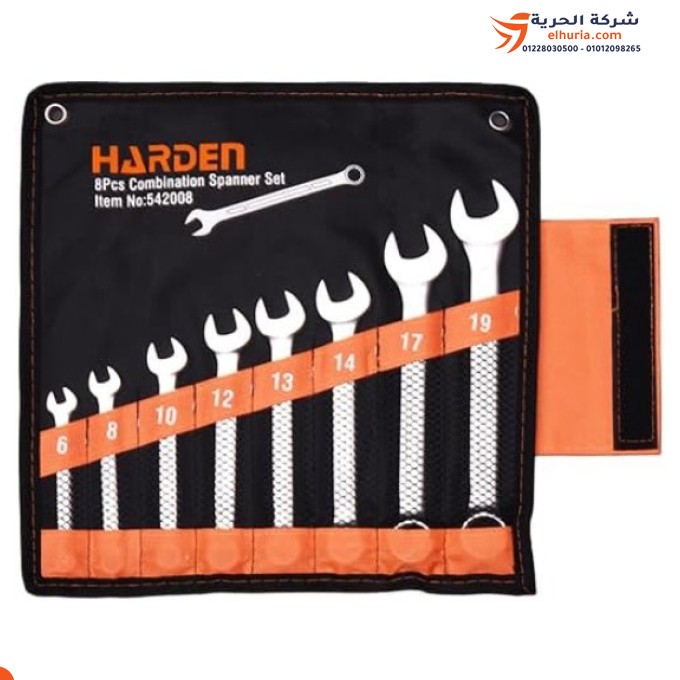 A set of serrated keys, 8 pieces, from 8 to 19, HARDEN brand