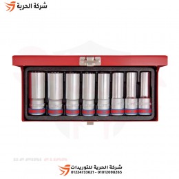 طقم لقم رباط مشرشرة طويلة 1/2 بوصة 8 قطعة بالبوصة KINGTONY تايواني