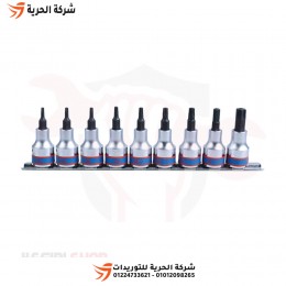 طقم لقم رباط آلن نجمة مجوف 3/8 بوصة 9 قطعة KINGTONY تايواني