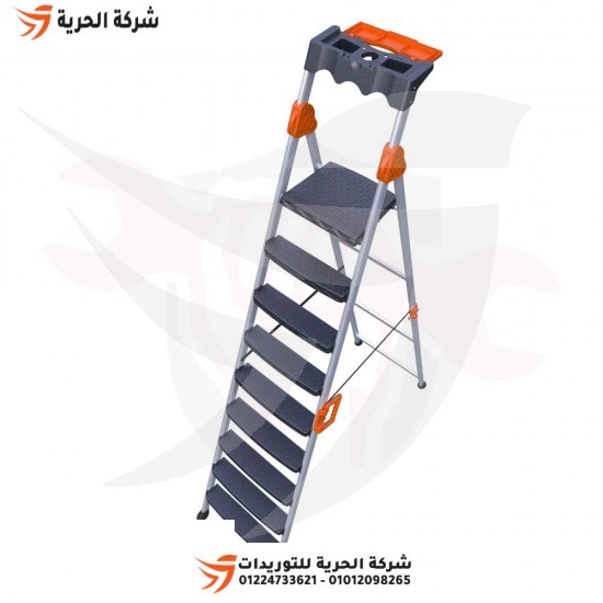 Double ladder with standing platform 2.43 m 8 step EUROSTEP