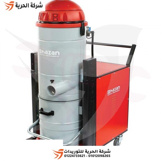 Dust and liquid suction vacuum cleaner, 140 liters, 5 HP, on a Turkish HAZAN trolley, model AMSTERDAM 733