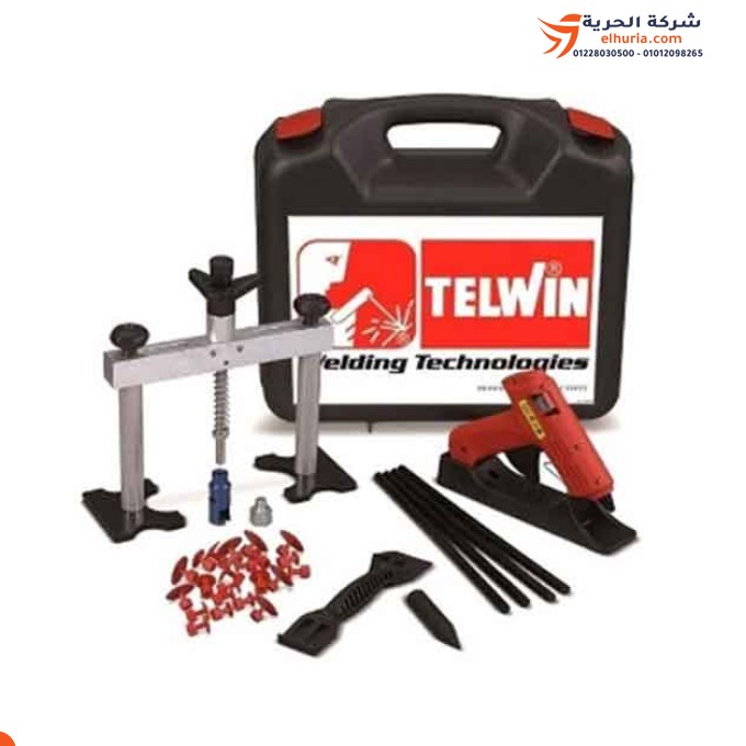 Wax gun for tightening the sheet metal + inclusions + TELWIN Glue Puller Kit in Carry Case