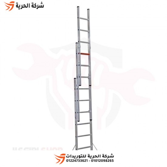 Multi-use three-link ladder, height 4.40 meters, 6 steps, Turkish GAGSAN