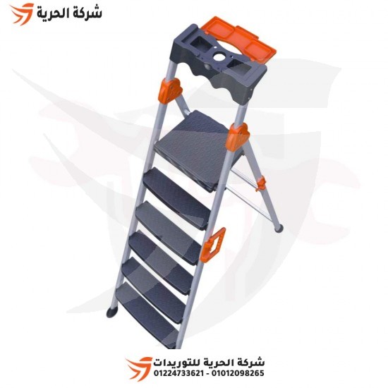 Double ladder with standing platform 1.80 m 5 steps EUROSTEP