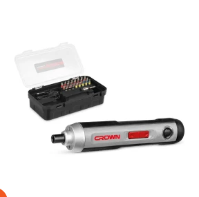طقم مفك 28 قطعة 36 فولت 2 امبير شنطة بلاستيك ماركة CROWN