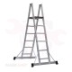 Double ladder with platform on both sides, height 2.10 meters, 5 steps, Turkish GAGSAN