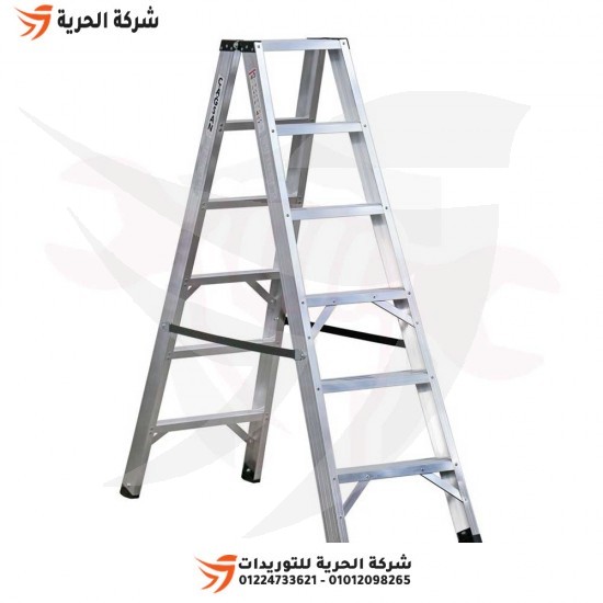 Double ladder, 1.50 meter wide staircase, 6 steps, Turkish GAGSAN