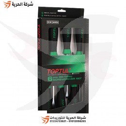 طقم مفكات 6 قطع عادة + صليبة TOPTUL موديل GAAE0605