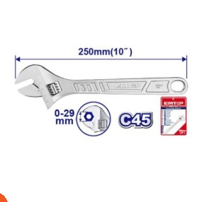 مفتاح فرنساوي 10" بوصه , معدني صيني ماركة EMTOP