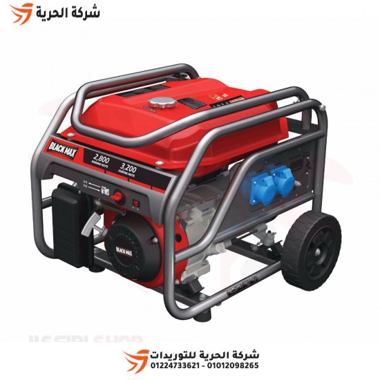 Gasoline electricity generator 2.8 – 3.2 kW BLACK MAX, model BMGN 3200