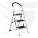 Double ladder, wide rubber staircase and standing platform, 1.38 meters, 3 steps, Turkish GAGSAN
