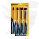 STANLEY hand baked wooden chisel set, 4 pieces