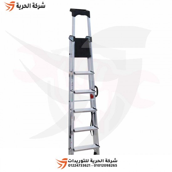 Double ladder with standing platform, 2.10 meters, 5 steps, Turkish GAGSAN