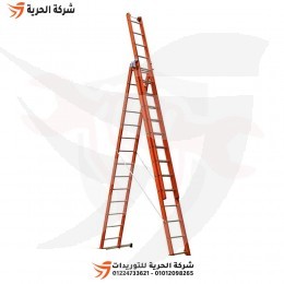 سلم ثلاث وصلات متعدد الإستخدام فايبر جلاس إرتفاع 10.25 متر 14 درجة GAGSAN تركي