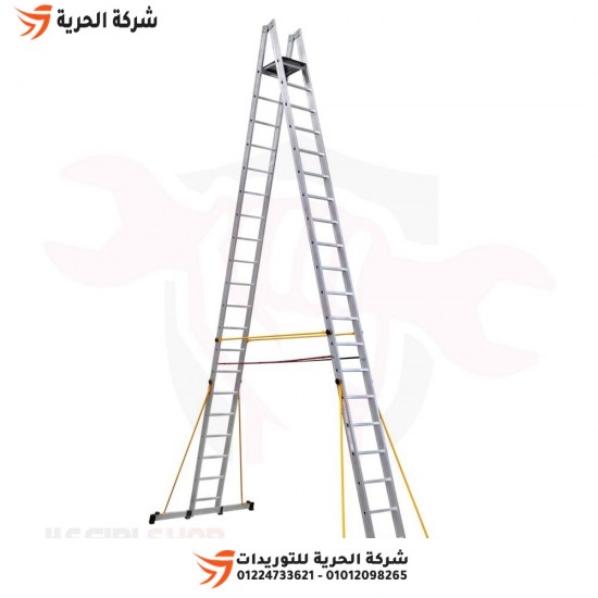 Double ladder with platform on both sides, height 6.03 meters, 19 steps, Turkish GAGSAN