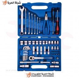 شنطة عدة ميكانيكا + طقم لقم رباط 3/8 بوصة 54 قطعة KINGTONY تايواني