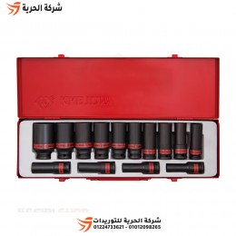 طقم لقم رباط تصادمية طويلة 1/2 بوصة 14 قطعة KINGTONY تايواني