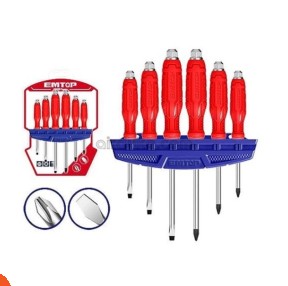 طقم مفكات 6 قطع عادة وصليبه صيني ماركة EMTOP